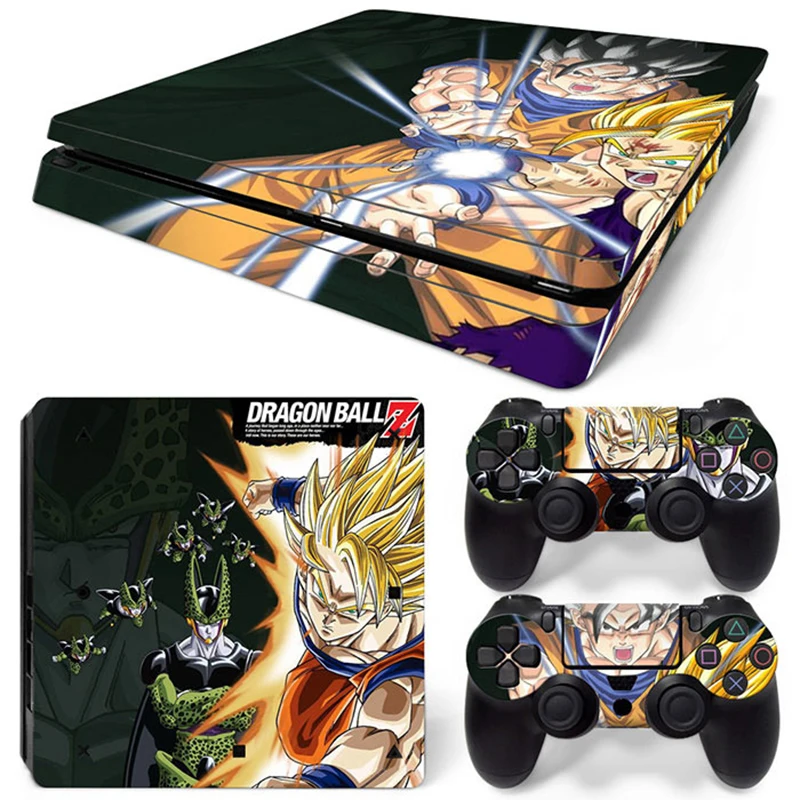 Hot Anime Goku Sticker Cover Wrap Protector Skin For Sony PS4 Slim Console & 2PCS Controller Skin Decal For PS4 Slim 