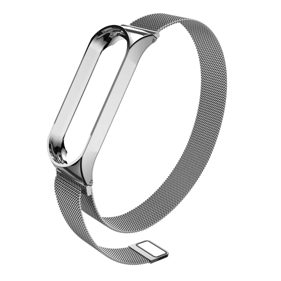 Mi Band 4 3 металлический ремешок из нержавеющей стали для Xiaomi mi Band 4 3 Ремешок Браслет mi band 4 3 Siliver/Balck магнитная пряжка