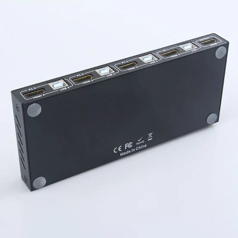 Ultra HD 4K HDMI KVM Switcher 4 Ports Inputs and 1 Port Outputs HDMI2.0 Mouse Keyboard USB Sharer xk88