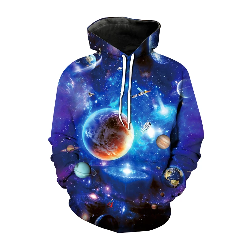 Sudadera con capucha para hombre y mujer, prenda con estampado 3D de galaxia universo, sudadera