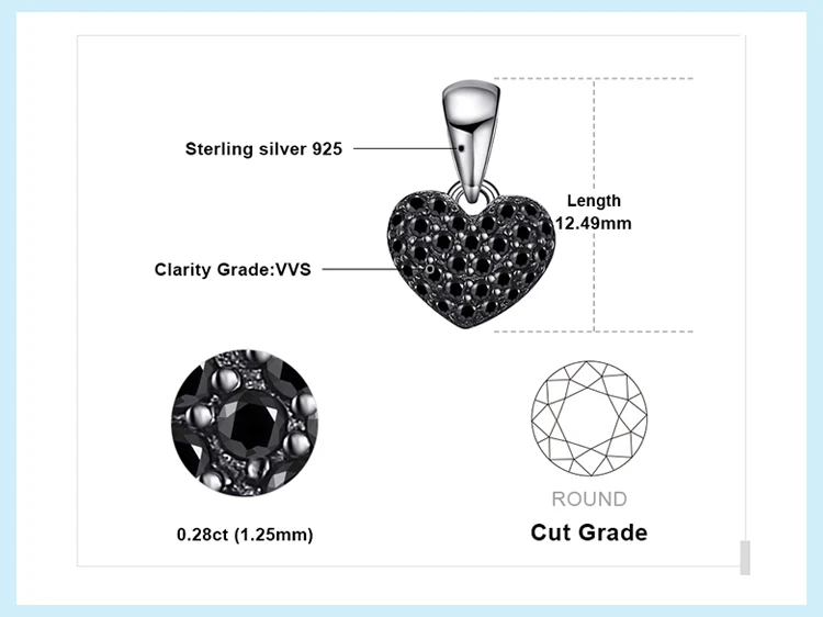 Jдворцовое сердце натуральный черный шпинельная Подвеска Ожерелье 925 драгоценные камни из стерлингового серебра Колье эффектное