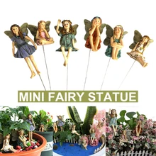 

6PCS Garden Decoration Fairy Figurines Resin Fairy Flower Statue for Indoor Garden Yard Ornaments