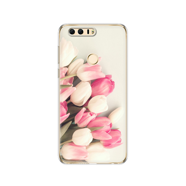 phone case for huawei honor 8 soft tpu silicon back cover 360 full protective printing clear coque
