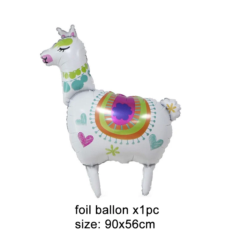 white balloon x1pc Лама Альпака бумажные тарелки для вечеринки салфетки для стаканчиков одноразовая соломка принадлежности День Рождения украшения Дети Кекс обертки Топпер - Цвет: white balloon x1pc