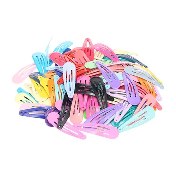 

120pcs 5cm Snap Color Hair Clips BB Hairpins Non-Slip Metal Barrettes Hairdressing Tool Hair Styling Accessories for Girls Women
