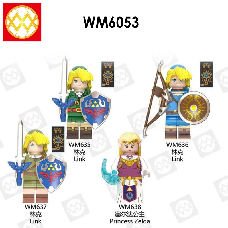 

single Pop Figures The Legend of z Game Princess dragon of ball Link Archer Shield Sword Building Blocks Toys For boys WM6053