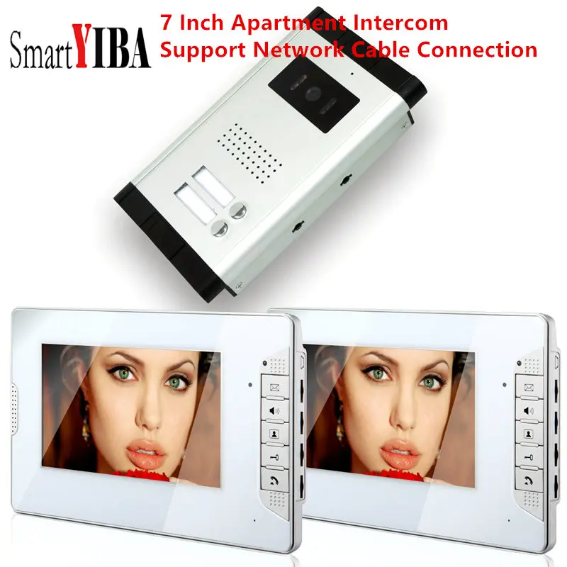 2 Apartments Video Intercom 7 Inch Monitor for 2 Families/Floors Apartment Video Doorbell IR Camera apartment intercom system with door release