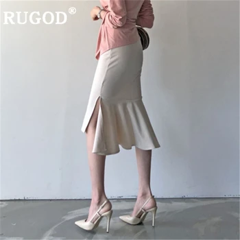 

RUGOD Mermaid skirt for women vintage long skirt solid casual slim empire skirts 2020 spirng korean fashion elegant ladies skirt