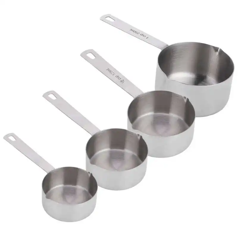 Kitchen Measuring Spoons Cups Scoop With Scales Stainless Steel Baking Supplies