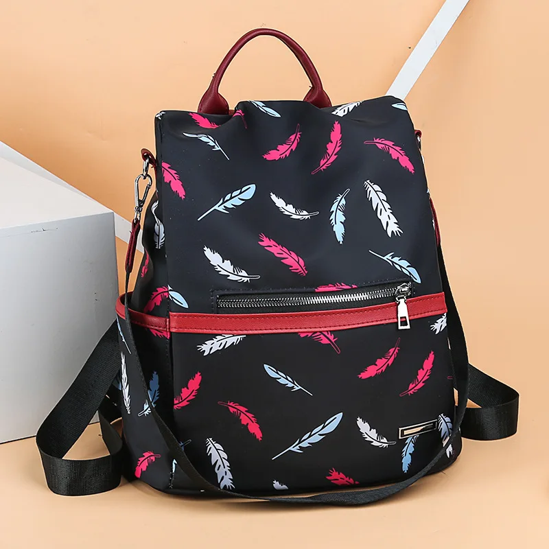 Онлайн рюкзак в стиле знаменитостей, Женская водонепроницаемая дорожная сумка, многофункциональная Ткань Оксфорд с листьями, стиль, Повседневная маленькая сумка