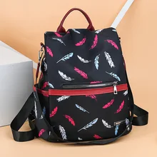 Онлайн рюкзак в стиле знаменитостей, Женская водонепроницаемая дорожная сумка, многофункциональная Ткань Оксфорд с листьями, стиль, Повседневная маленькая сумка