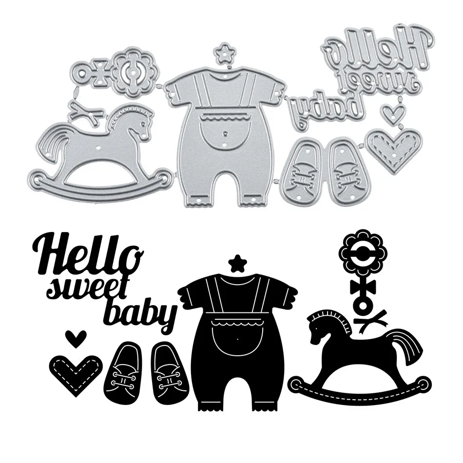 YaMinSanNiO Hello Sweet Baby металлические режущие штампы для обуви режущие штампы для изготовления открыток Скрапбукинг штампы для вырезания трафаретов