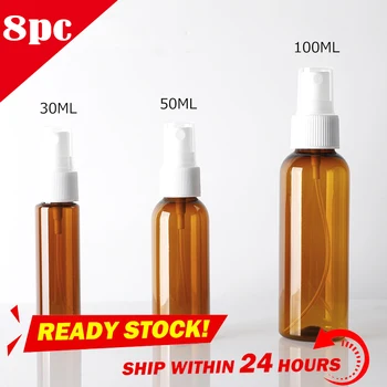 

8pc Cosmetic 30ml/50ml Small Spray Shampoo Bottles Plastic Bottles for Travel Container Water Supplement Plastic Bottle Pet Tra
