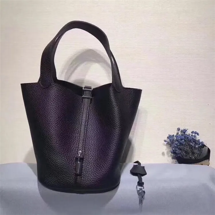 Черный Leather Lady Cabbage Basket with Large Capacity - Цвет: Черный