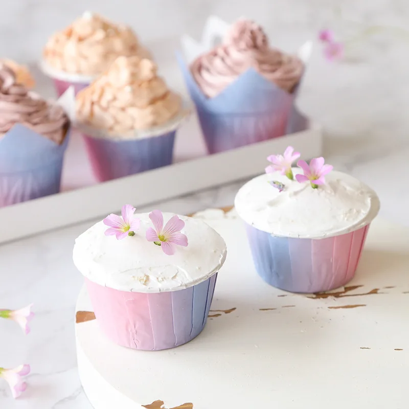 Moules à muffins et cupcakes en papier tulipe résistant à l'huile, outils  de cuisson pour mariage, anniversaire, fête prénatale, décor, 10/30 pièces