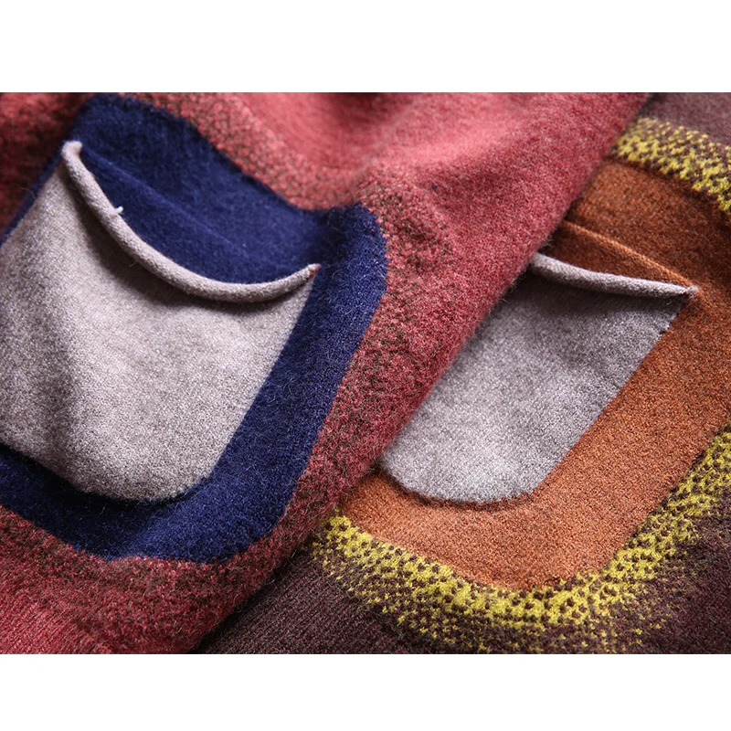 XITAO Patchwork Pocket Drawstring Pullovers Women
