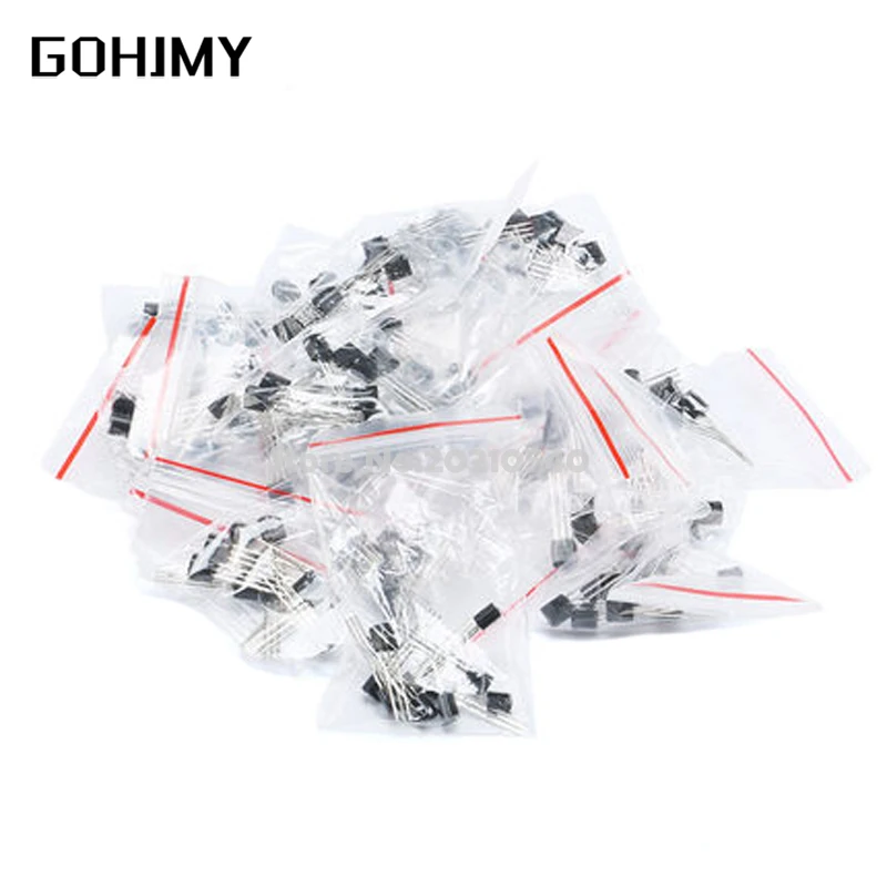 BC337 BC327 2N2222 2N2907 2N3904 2N3906 S8050 S8550 A1015 C1815 10Values x10pcs = 100 Transistors set Pack Transistor kit (TO-92) bjt transistor,transistors kit,triac transistor