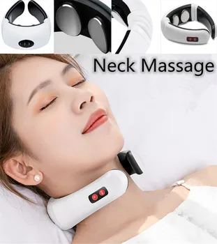 

Portable Neck Massage Modes Electric Neck Massager Pulse Back Power Control Far Infrared Heating Pain Relief Tools