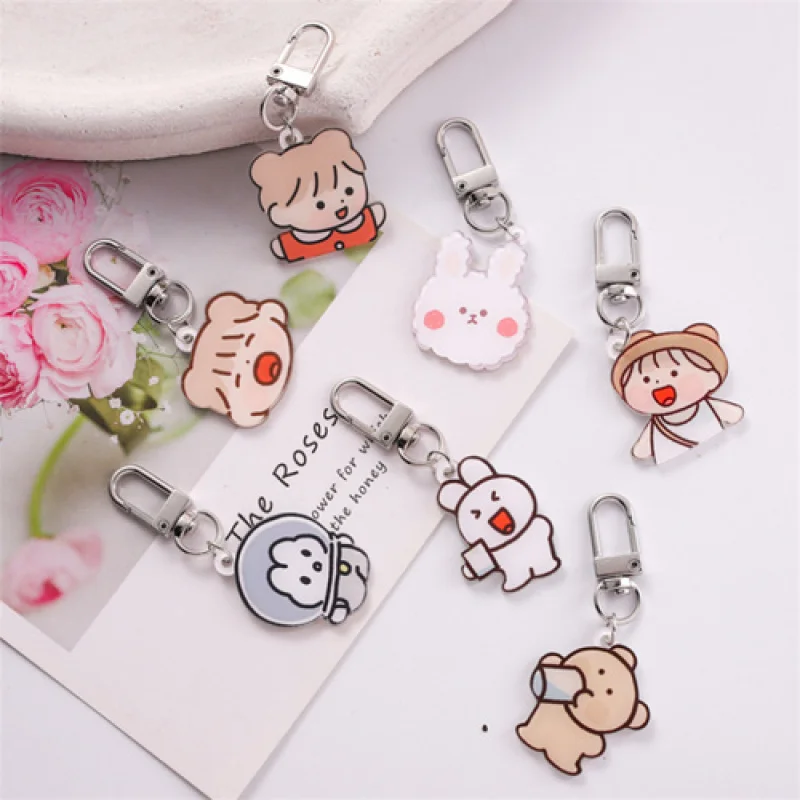 Girly Heart Acrylic Keychain Bag Decoration Accessories Student Cute