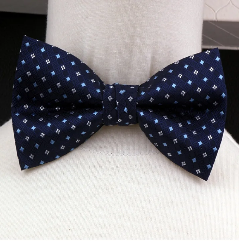 2020 New Fashion Designer Men's Bow Ties Formal Double Fabric Pattern Dark Blue Tie Business Butterfly with Gift Box | Аксессуары