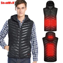 SNOWWOLF мужская куртка с подогревом открытый Электрический USB инфракрасный тепловой жилет Смарт зарядка одежда зима теплый Кемпинг Охота