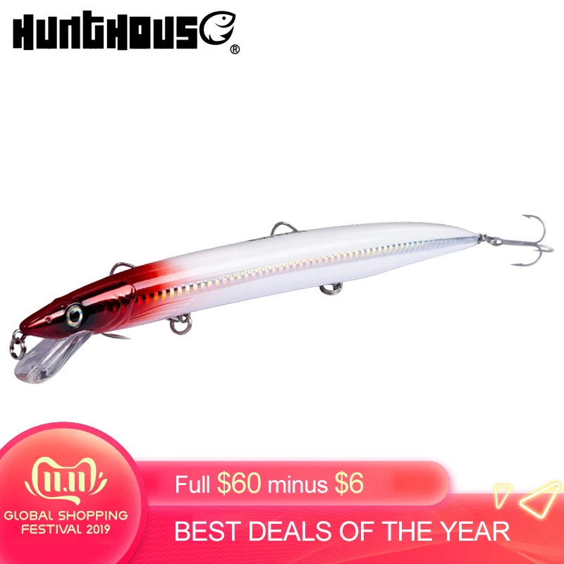 Hunthouse minnow  fishing lure savage gear sandeel jerkbait minnow long casting floating pesca seabass 143mm/14g hard bait lures