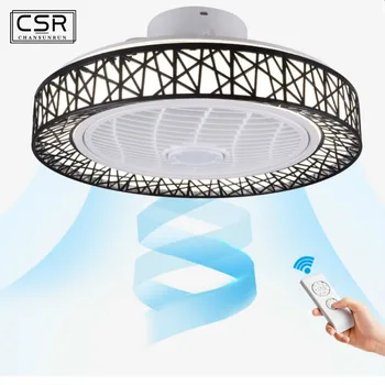 

Retro Invisible Ceiling Fan Light For Bedroom Living Room Dining Room Fan Lights Modern Simple Minimalist Bird Nest LED Fan Lamp