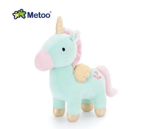 Зеленый Metoo 23 см мягкие животные для девочек детские милые Kawaii Единорог Мягкие Мультяшные плюшевые игрушки для детей Рождественский подарок на день рождения - Цвет: Зеленый