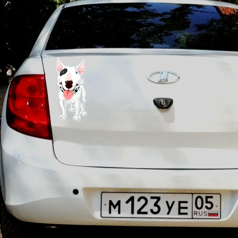 Tri mishki WCS359#10*20 см мультфильм Английский бультерьер питбуль автомобильные наклейки цветные Переводные изображения аксессуары для мотоциклов наклейка s