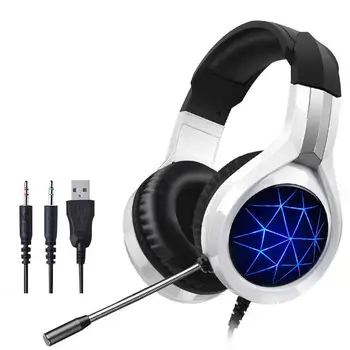 

Wired Headset For Gamer PC Headsets Surround Sound HD Microphone Gaming Headphones Overear Laptop Tablet Gamer