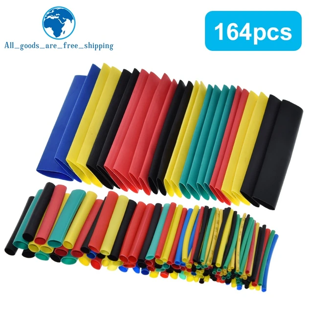 164 Pieces Heat Shrink Tube Thermoresistant Multi-color Cable Sleeve  Shrinkable Connection Wire Wrapping Kit Household - AliExpress