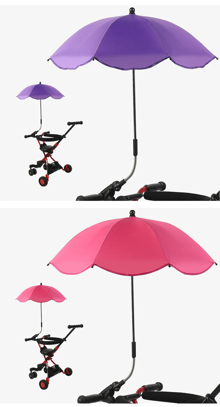 SPF 50+ Adjustable Umbrella, Clamp Umbrella Bent Freely With UV Protection, Beach Chair Umbrella For Stroller sombrilla playa