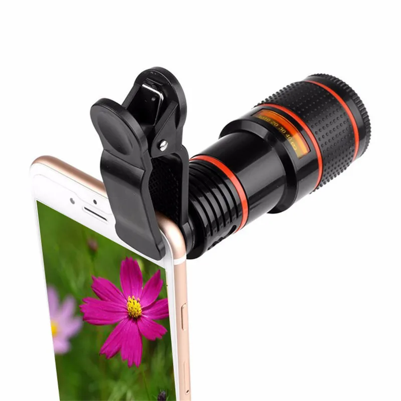 

Telephoto Lens Monocular Telescope Phone Universal Optical 8x 12x Zoom Phone Camera Telescope Lens with Clip for Smartphone
