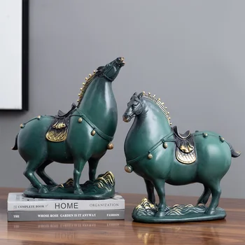 

Resin animal ornaments retro abstract fat horse ornaments bronze creative design living room bedroom decoration accessories gift
