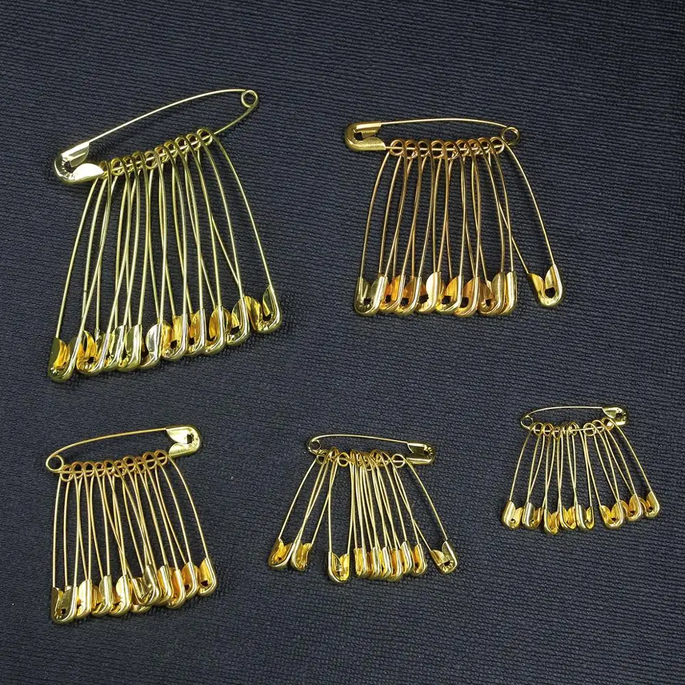

50 Pcs Gold Safety Pins DIY Mini Buckle Pin Pick Size 6mm-12mm Clothes Metal Tool For Needlework Sewing Needles Accessories