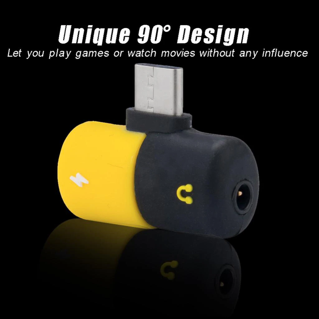 3 Pieces Capsule 2 In 1 USB C Headphone Audio & Charger Adapter Splitter