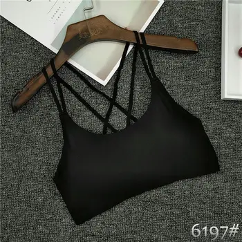 

Seemless Cross Beauty Suspender Strap Chest Pad Bra Solid Camisole Vest Style Base Underwear Wrap-around Tube Top
