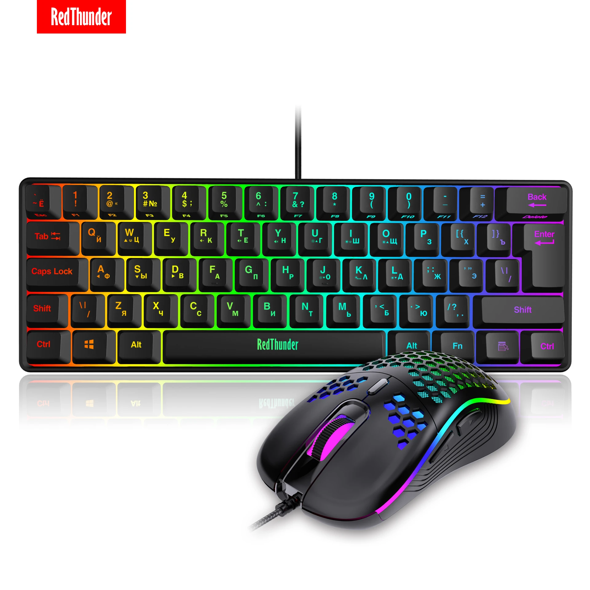 Redthunder 60% Gaming Keyboard And Mouse Combo, Rgb Backlit, Ultra Redthunder 60% Gaming Keyboard And Mouse Combo, Rgb Backlit, Ultra