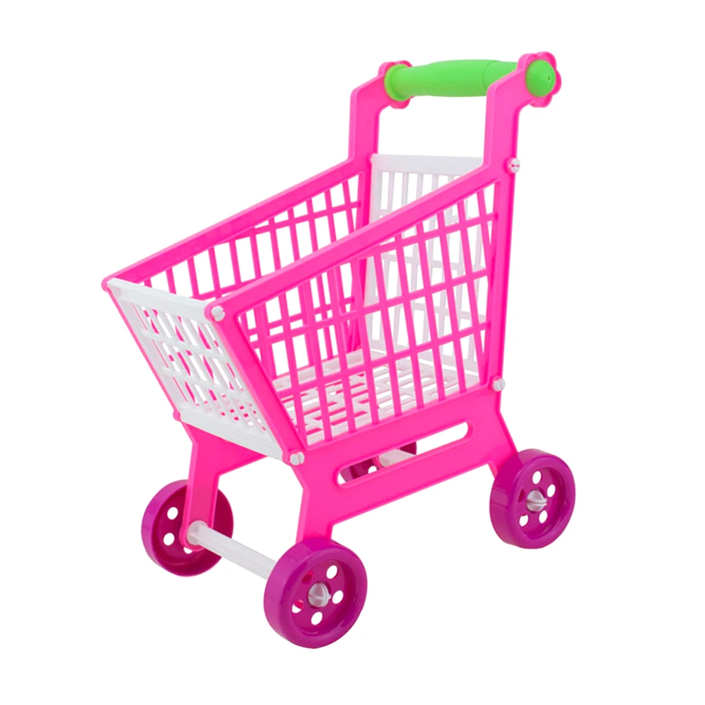 

Miniature Supermarket Shopping Hand Trolley Cart for Kids Role Play Toy