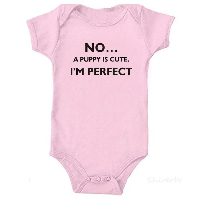 Летнее хлопковое боди с принтом «I'M Perfect» для новорожденных мальчиков и девочек, Детский Повседневный костюм с короткими рукавами для детей от 0 до 24 месяцев