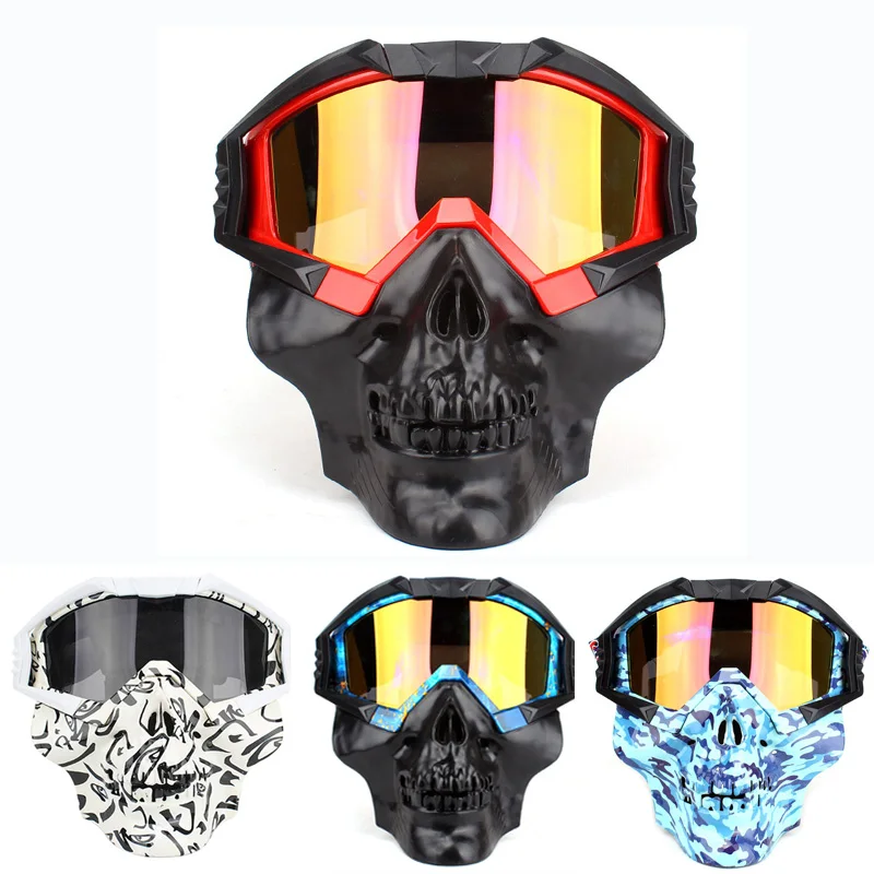 

Detachable Motorcycle Tactical Face Goggles Mask Moto Wind Dust Proof Racing Cycling Helmet Protective Goggles Mask Anti-UV