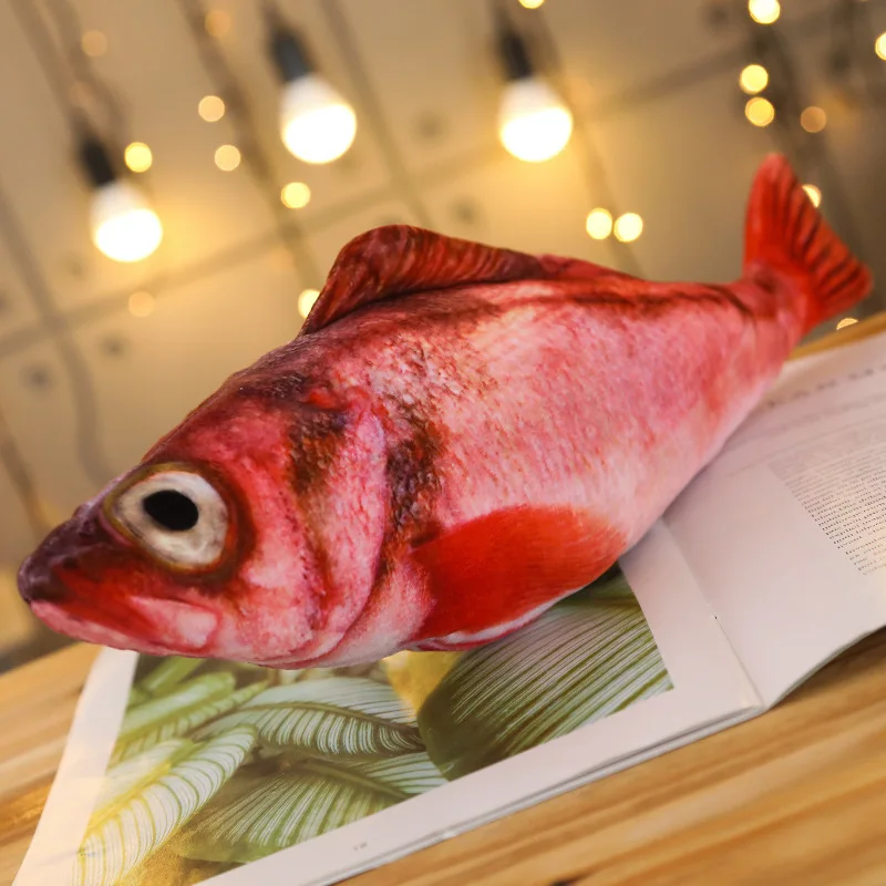 60-120 см креативная игрушка в форме рыбы, плюшевая подушка в виде животного, кукла, милая мягкая подушка, игрушки, украшение дома, подарок на день рождения - Цвет: Red rock fish