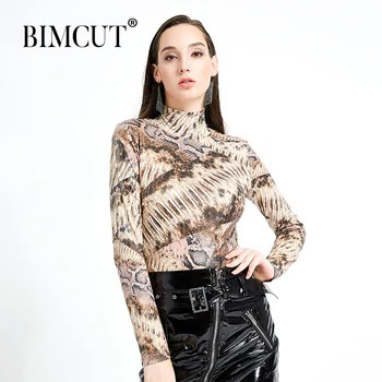 

Autumn and Winter 2019 New Long-sleeved Underwear T-shirt Imitating Python Skin and Round-necked Bottom Shirt
