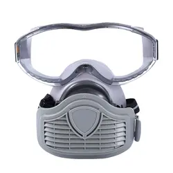 1 компл. Респиратор фильтр Половина маска для лица Защитная лицевая часть с очками безопасности для плотника строителя полировки