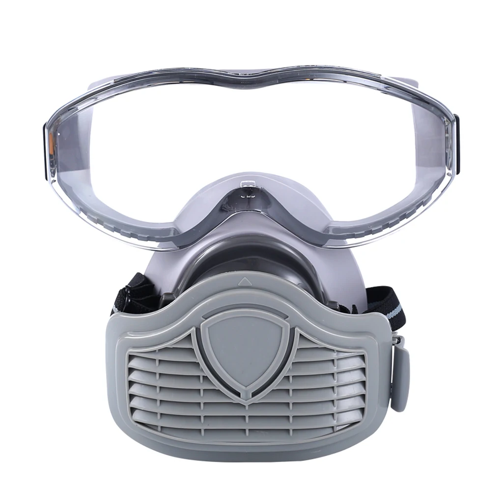 

1Set Respirator Filter Half Face Mask Protective Facepiece with Safety Glasses for Carpenter Builder Polishing Accessories