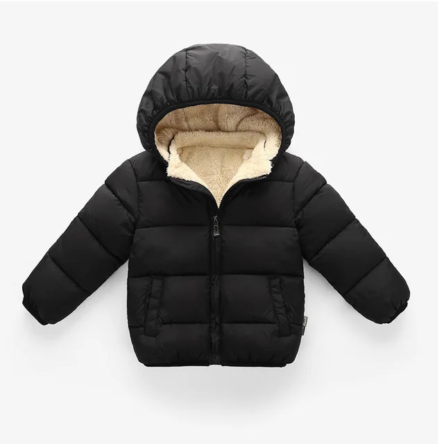 Г. Детские куртки; осенне-зимняя куртка для маленьких девочек; пальто для мальчиков; Теплая Бархатная верхняя одежда с капюшоном; пальто для маленьких девочек; детская одежда - Цвет: black