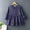 2020 New Spring Women Shirt Literary Fresh Hollow out Embroidery Pullover Cotton and linen O-Neck Blouse Women 3