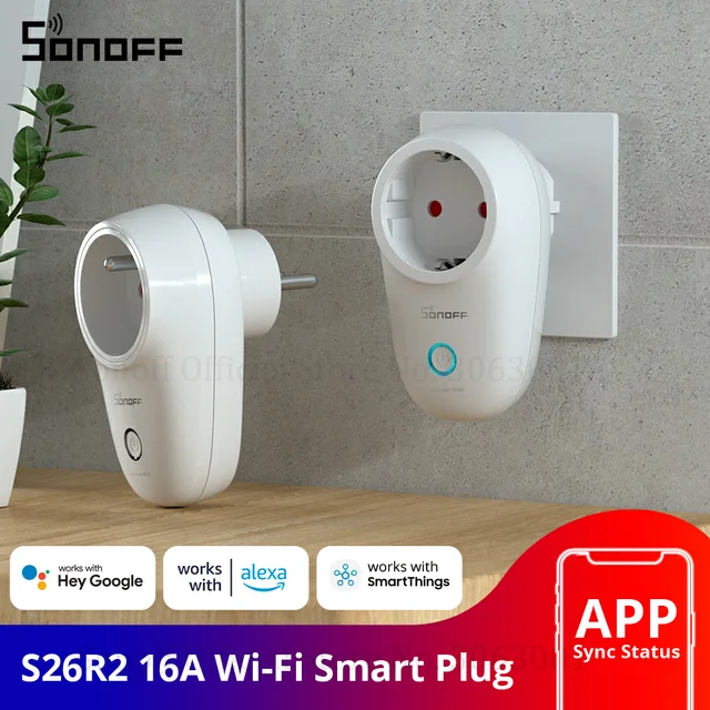 1-5PCS SONOFF S26R2ZB Zigbee Plug 16A EU Outlet Timer Switch Remote Control  Socket Work with ZigBee 3.0 Hub Zigbee2mqtt