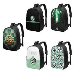 Maccabi Haifa Fc Travel Laptop Backpack Bookbag with USB Port, College School Computer Bag for Women & Men