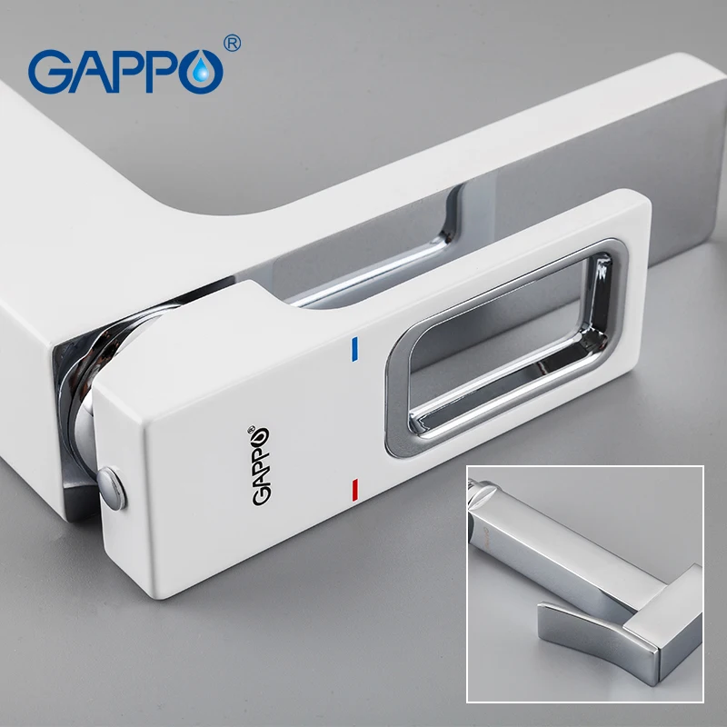 GAPPO basin faucets deck mounted water mixer brass bathroom sink faucet white chrome faucet water taps basin mixer tap torneira